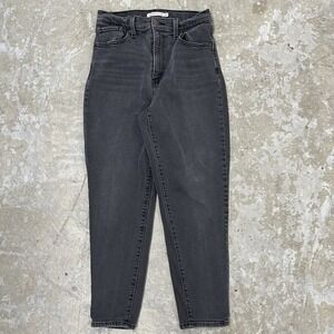 Levis Jeans Womens 28 Black High‎ Waisted Mom Pants Stretch Denim Fits 27x25